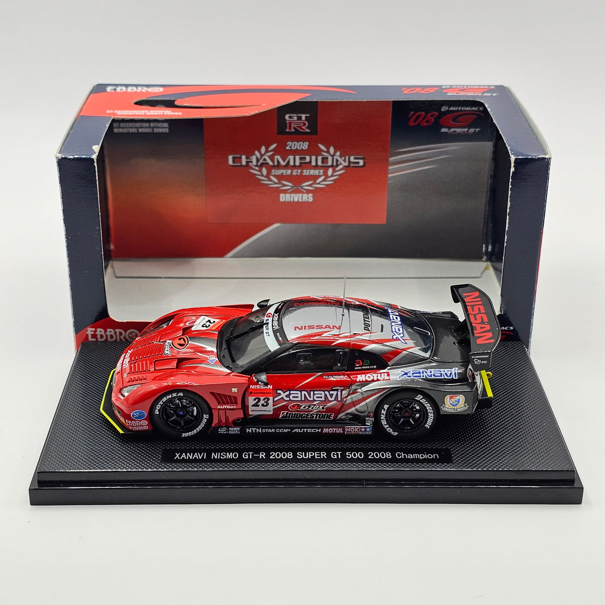 EBBRO Nissan GT-R #23 Xanavi Nismo Super GT GT500 2008 Champions 1/43 Scale