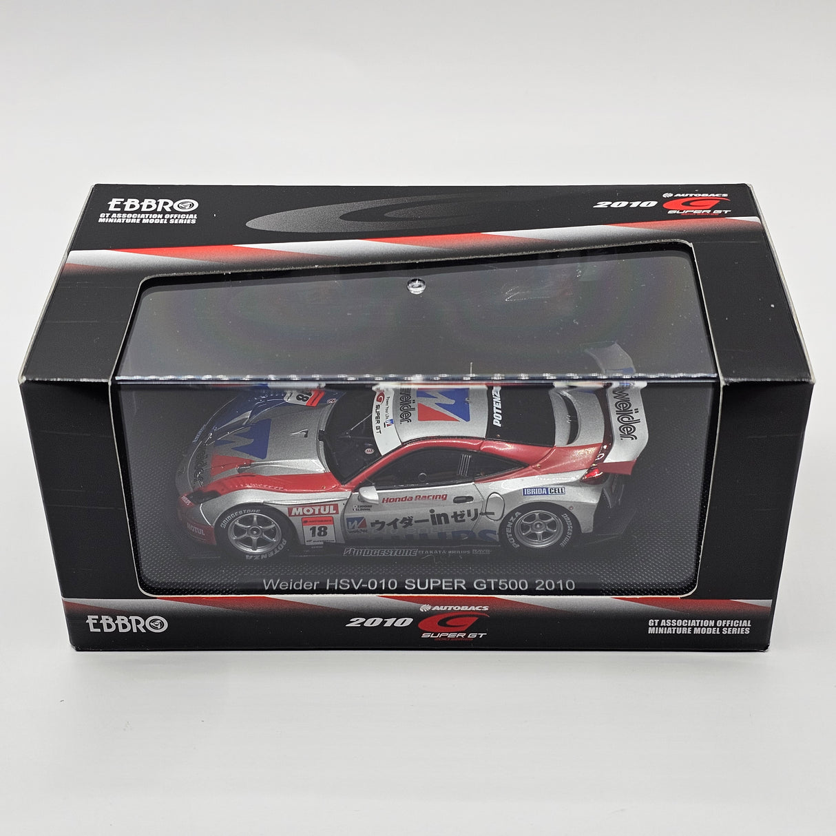 EBBRO Honda HSV-010 #18 Weider Honda Racing Super GT 2010 Champions 1/43 Scale