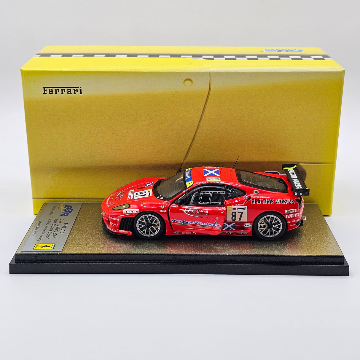 BBR Ferrari F430 GT2 #87 Scuderia Ecosse 24Hrs Le Mans 2007 1/43 Scale