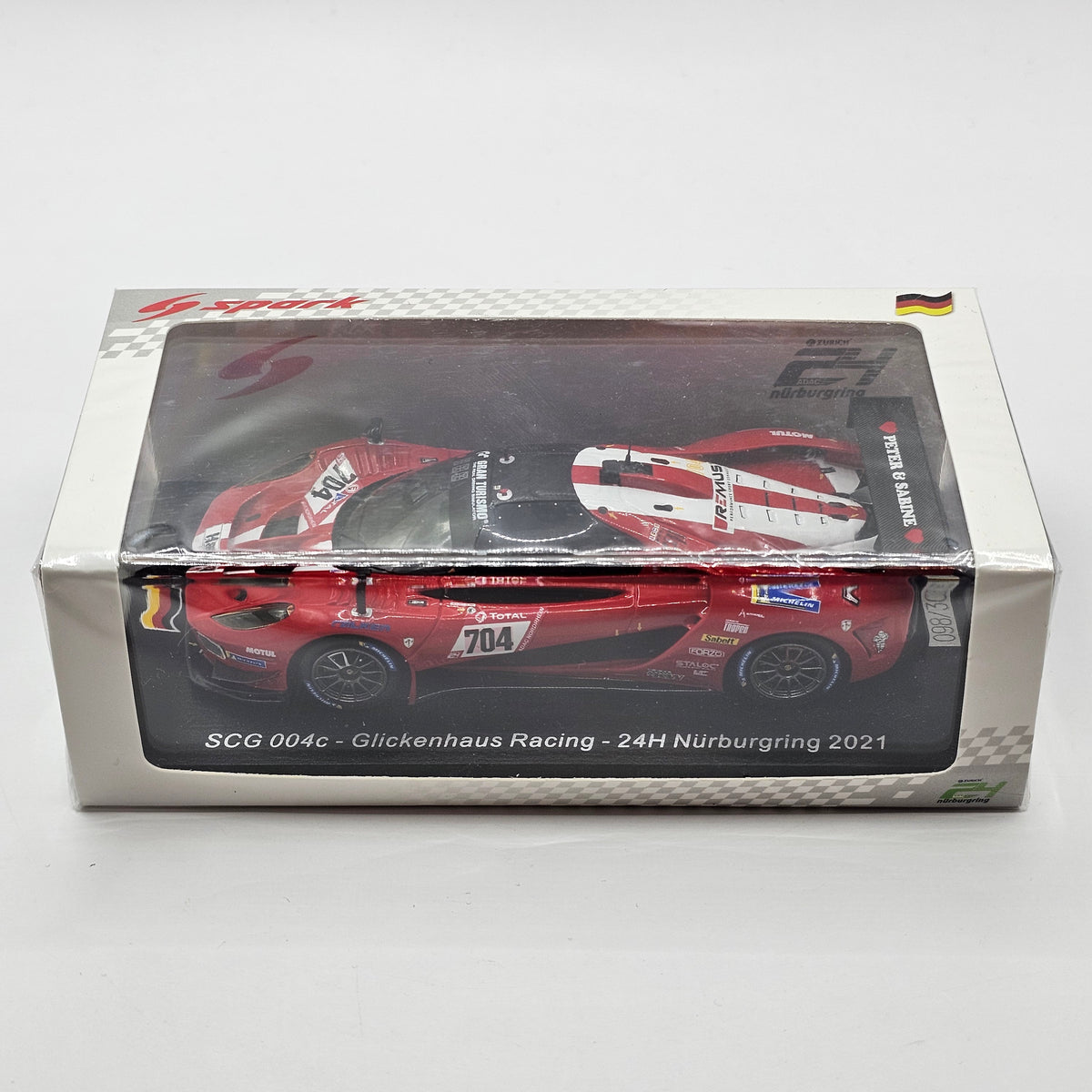 Spark SCG 004C #704 Scuderia Cameron Glickenhaus 24Hrs Nurburgring 2021 1/43 Scale