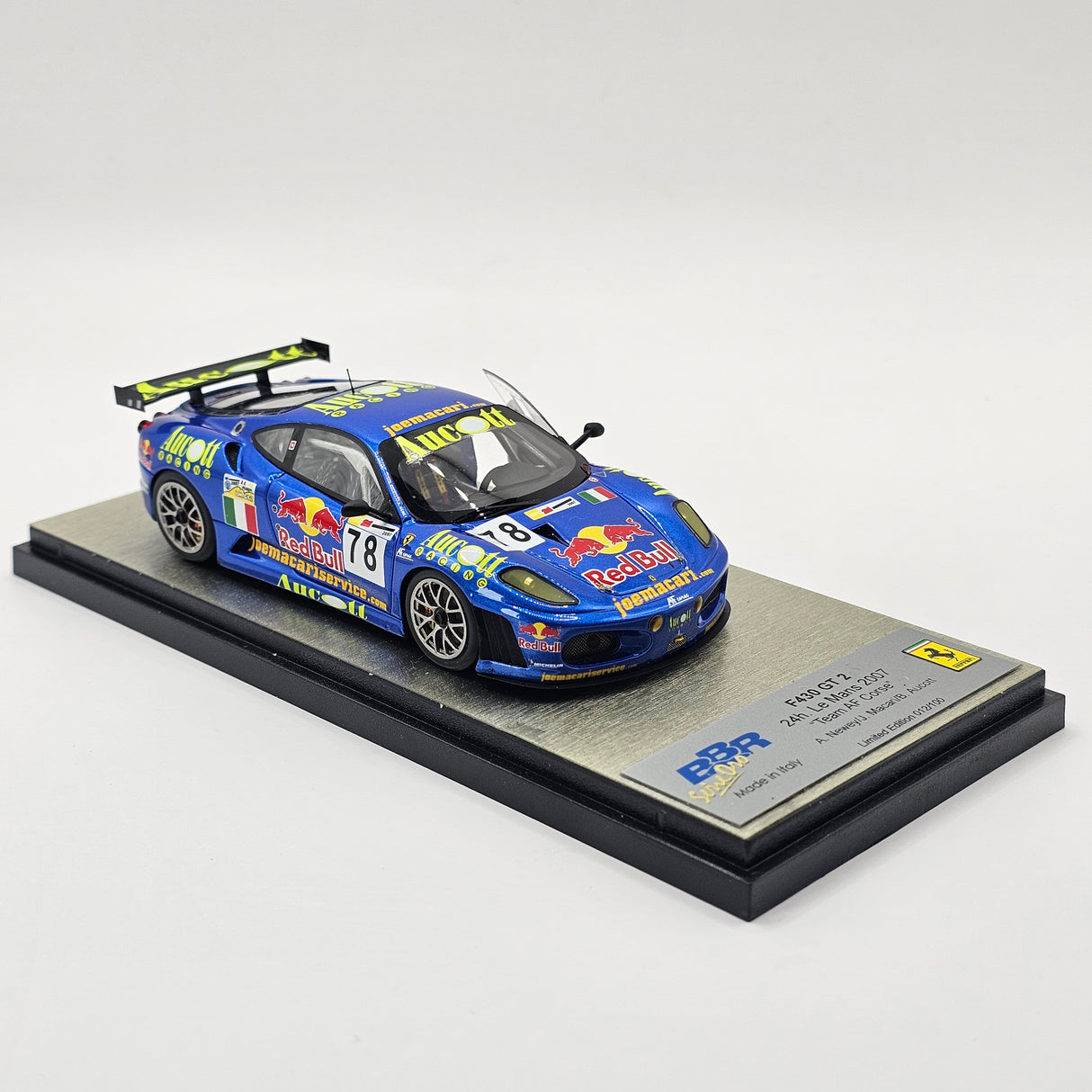 BBR Ferrari F430 GT2 #78 AF Corse Aucott Racing 24Hrs Le Mans 2007 1/43 Scale