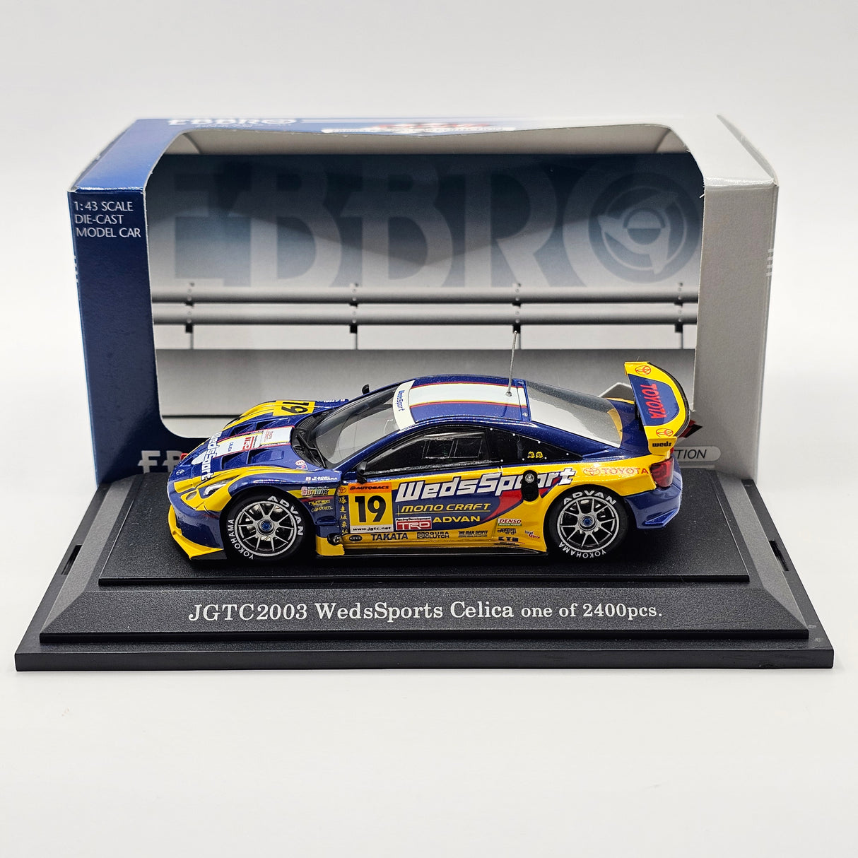 EBBRO Toyota Celica #19 WedsSport Racing Project Bandoh JGTC GT300 2003 1/43 Scale