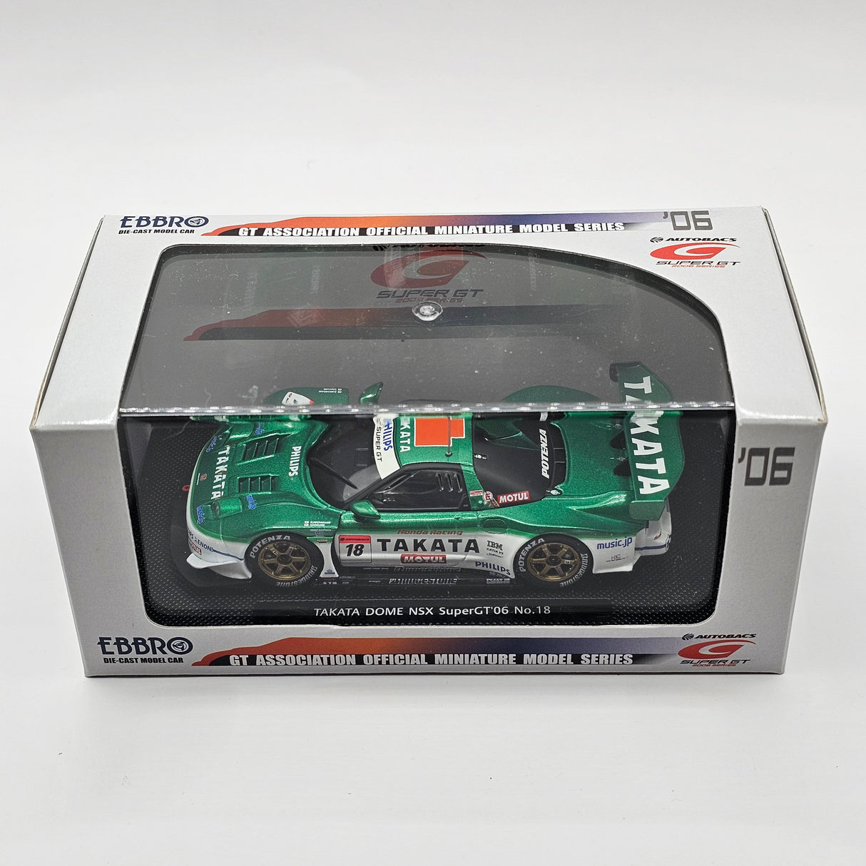 EBBRO Honda NSX #18 Takata Dome Super GT GT500 2006 1/43 Scale