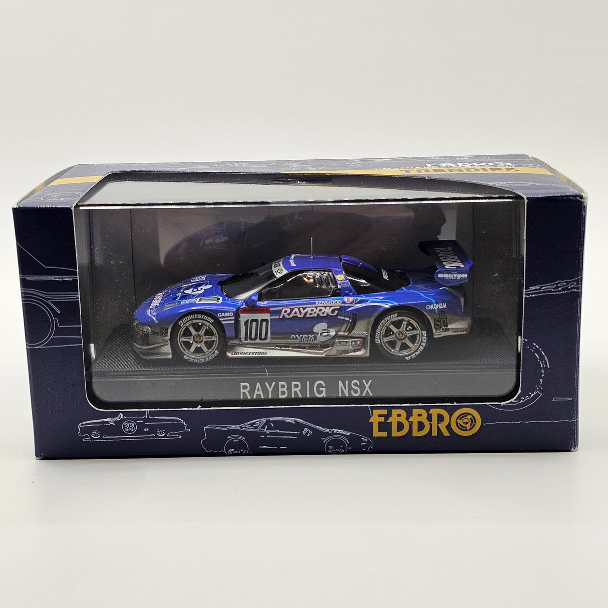 EBBRO Honda NSX #100 Raybrig Team Kunimitsu JGTC GT500 2000 1/43 Scale