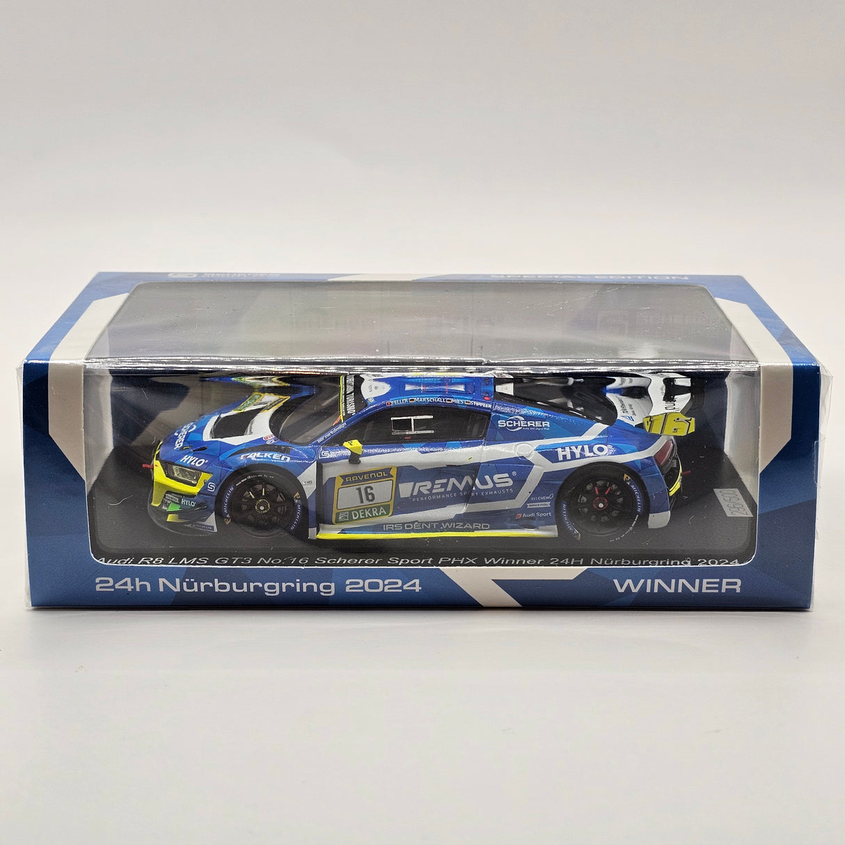 Spark Audi R8 LMS GT3 #16 Scherer Sport PHX Winner 24Hrs Spa 2024 1/43 Scale