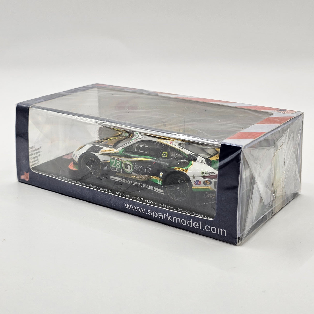 Spark Porsche 911 GT3R #28 Alegra Motorsports GTD Winner 24Hrs Daytona 2017 1/43 Scale