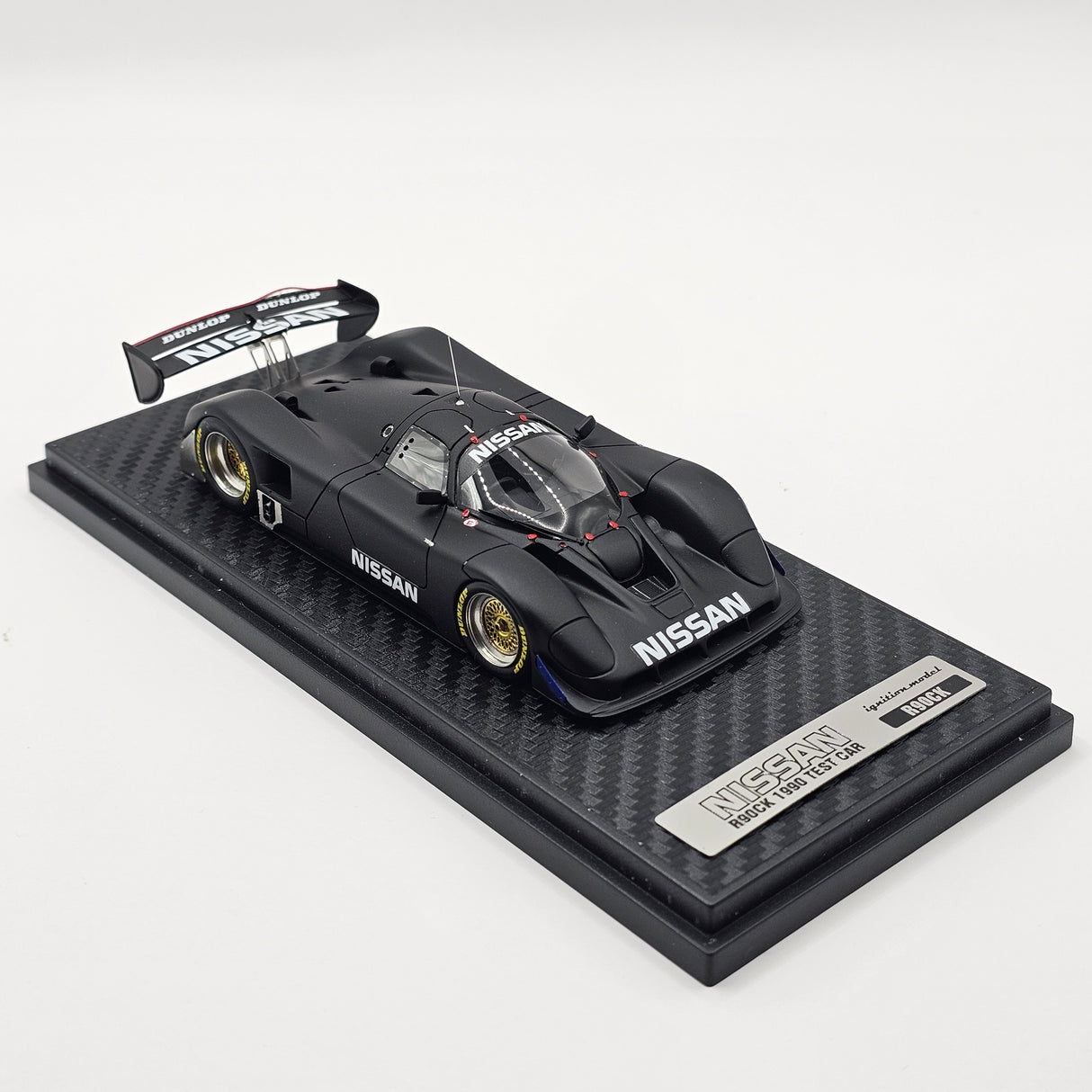 Ignition Model Nissan R90CK 1990 Test Car Black 1/43 Scale - Damaged Wing