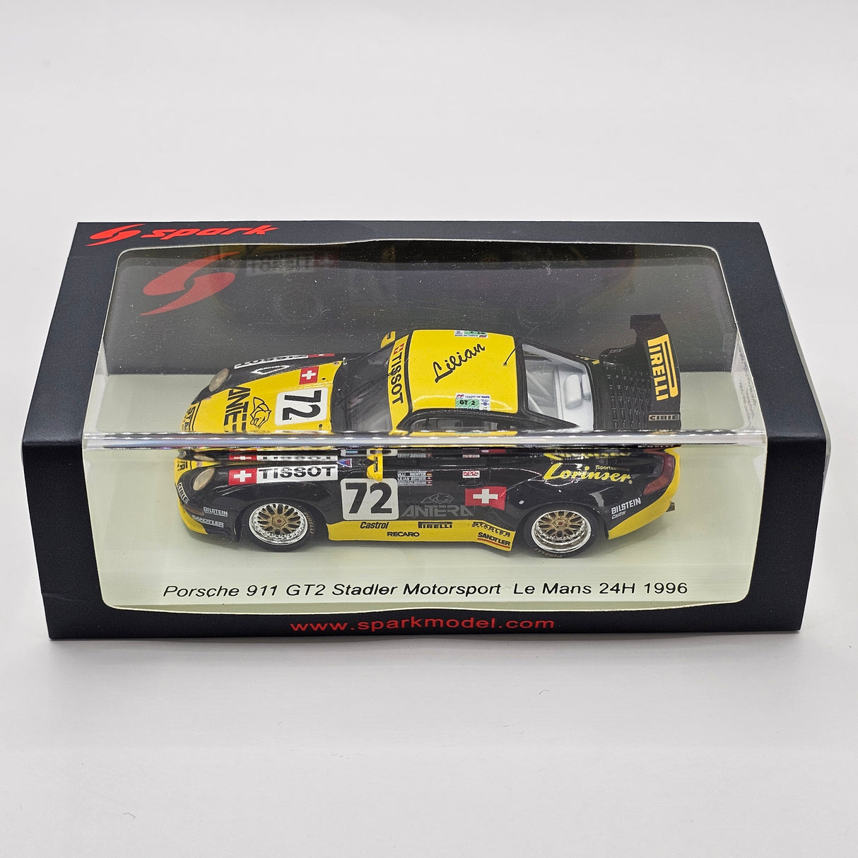 Spark Porsche 911 GT2 #72 Stadler Motorsport 24Hrs Le Mans 1996 1/43 Scale S5523