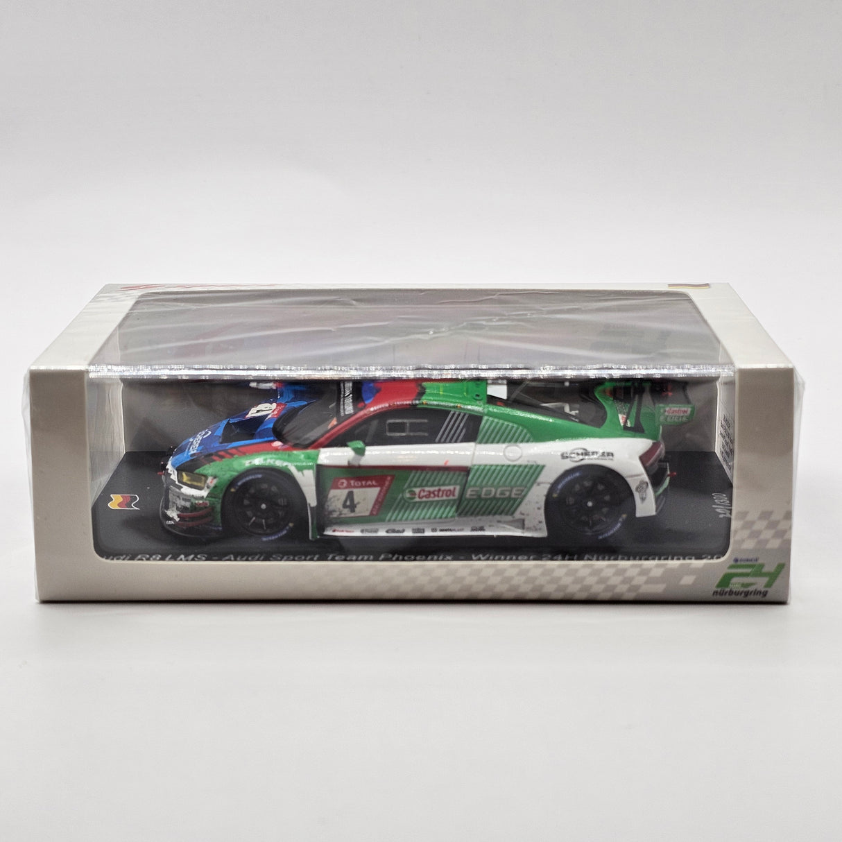 Spark Audi R8 LMS #4 Team Phoenix Winner 24Hrs Nurburgring 2019 Weathered 1/43 Scale