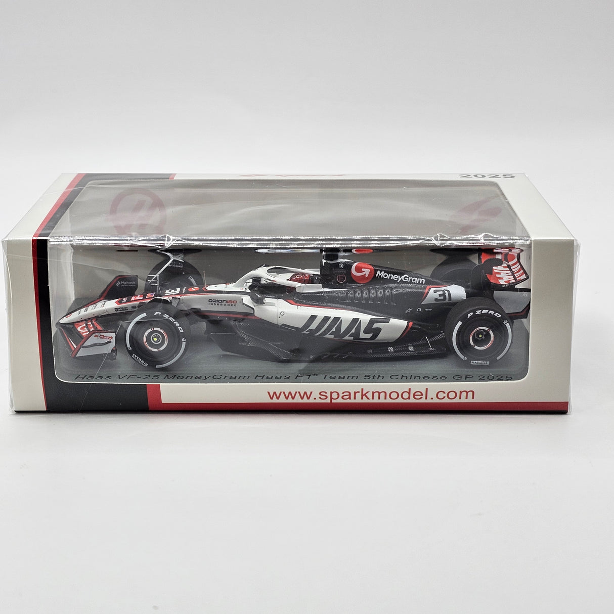 Spark Haas VF-25 #31 Esteban Ocon 5th Chinese GP 2025 1/43 Scale