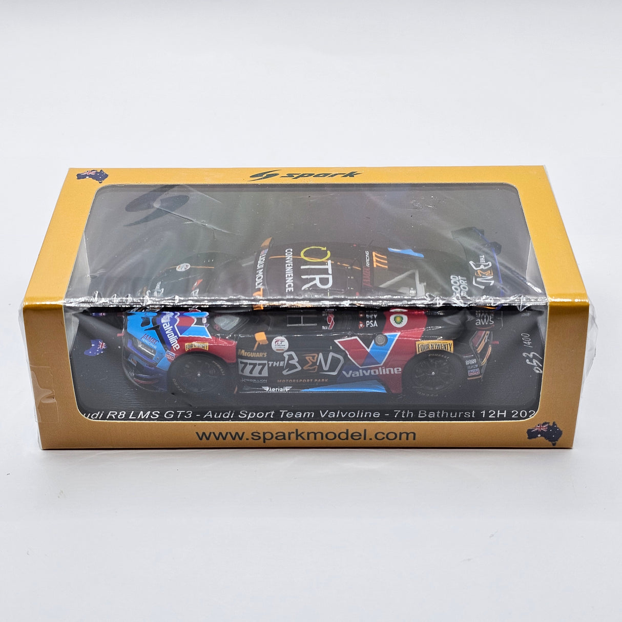 Spark Audi R8 LMS GT3 #777 Audi Sport Team Valvoline 12Hrs Bathurst 2022 1/43 Scale