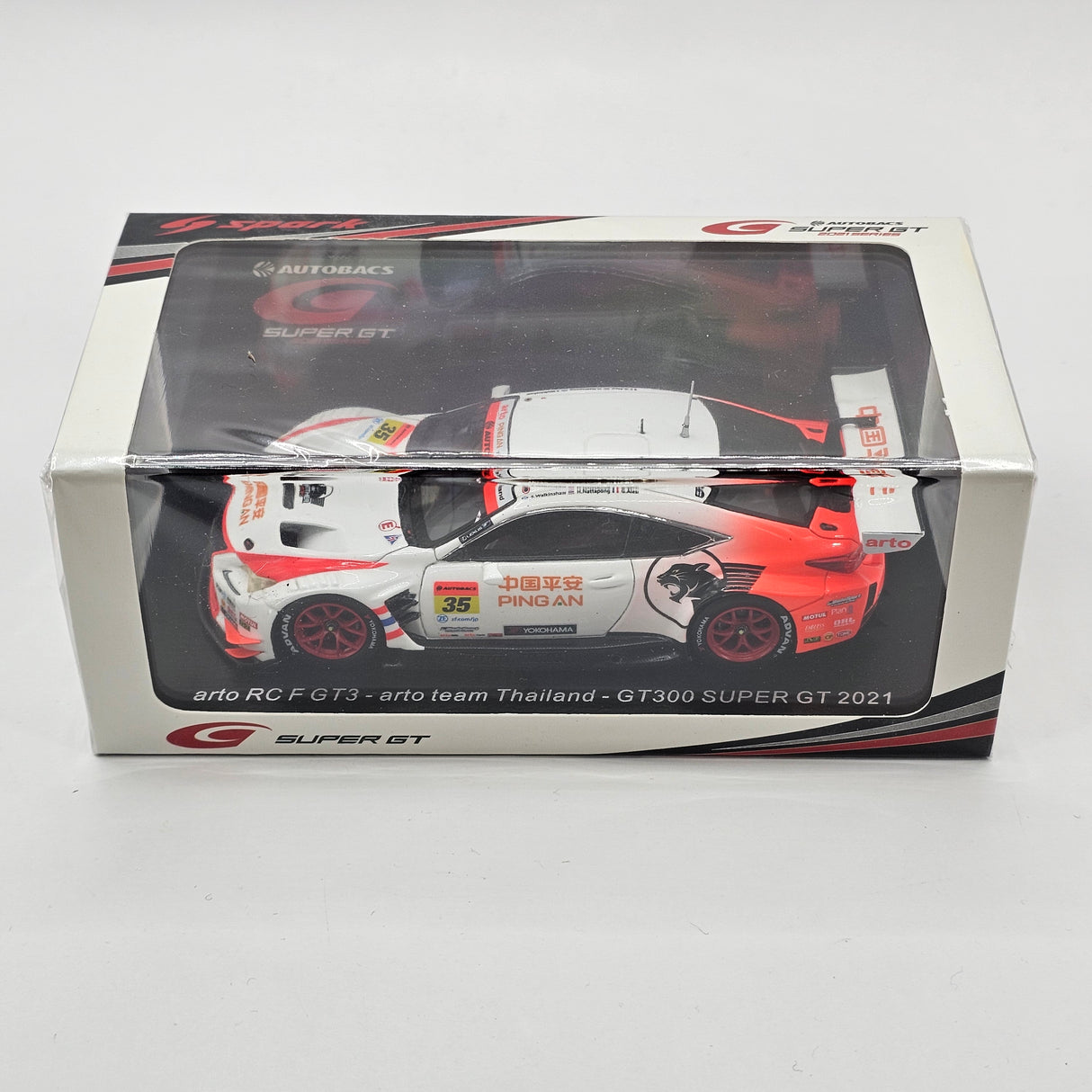 Spark Lexus RC F GT3 #35 arto Team Thailand Super GT GT300 2021 1/43 Scale