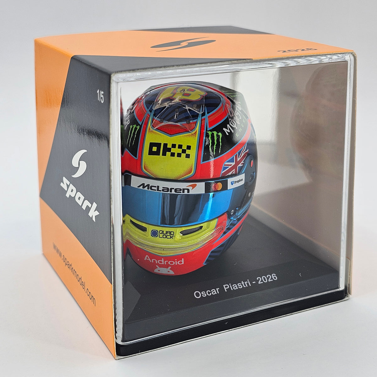 Spark Oscar Piastri McLaren Mastercard F1 Team 2026 Season Helmet 1/5 Scale 5HF244