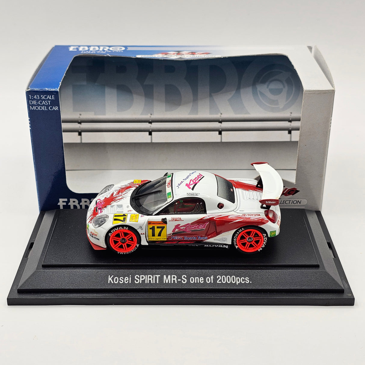 EBBRO Toyota MR-S #17 Kosei TOM'S Spirit JGTC GT300 2002 1/43 Scale
