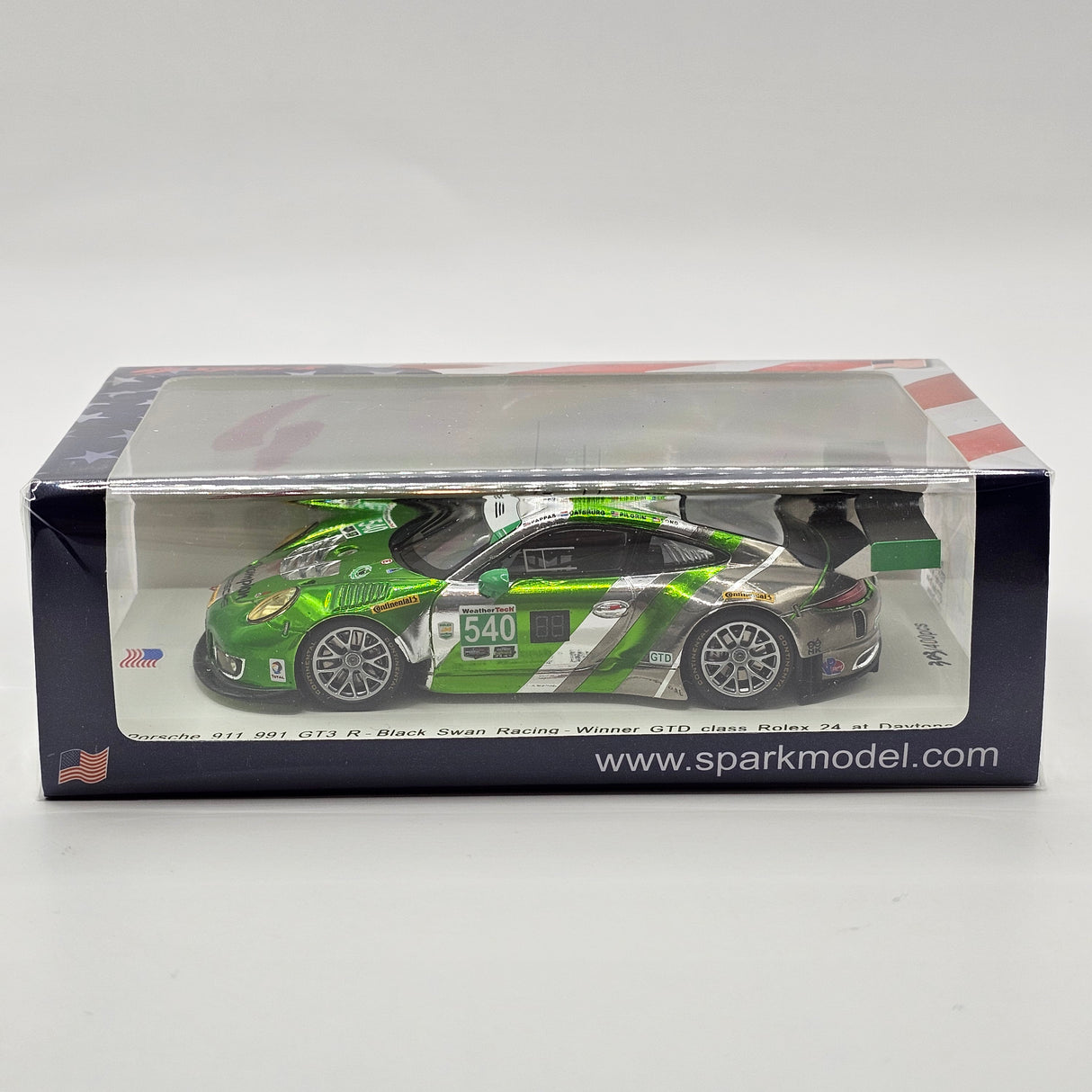 Spark Porsche 911 991 GT3 R #540 Black Swan Racing 24Hrs Daytona 2016 1/43 Scale
