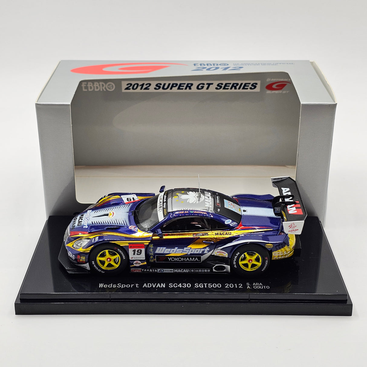 EBBRO Lexus SC430 #19 Lexus Team WedsSport Bandoh Super GT GT500 2012 1/43 Scale