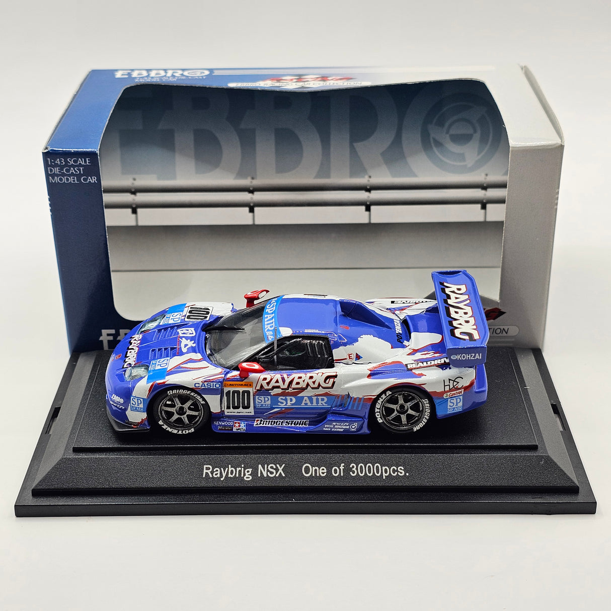EBBRO Honda NSX #100 Raybrig Team Kunimitsu JGTC GT500 2002 1/43 Scale