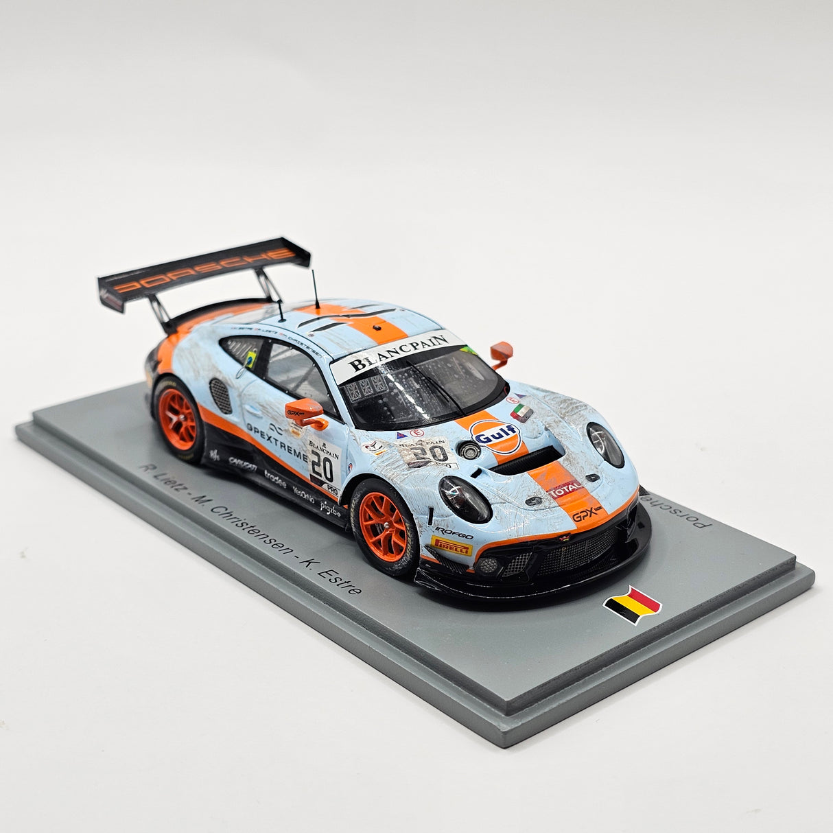 Spark Porsche 911 GT3R #20 GPX Racing 24Hrs Spa 2019 Winner Weathered 1/43 Scale