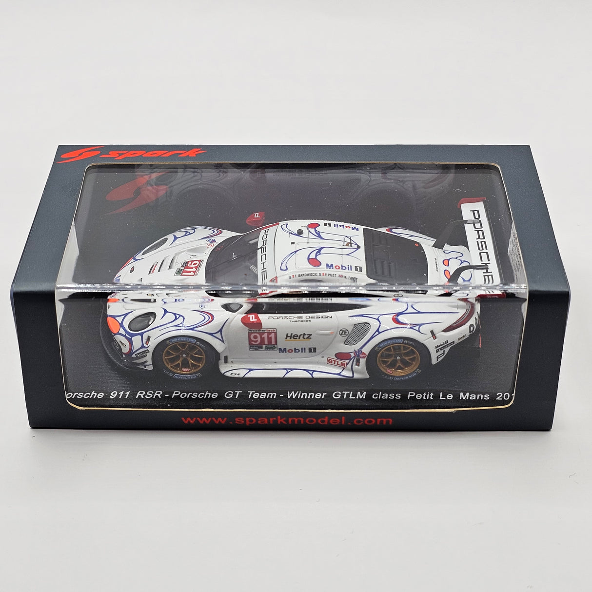 Spark Porsche 911 RSR #911 Porsche GT Team GTLM Winner Petit Le Mans 2018 1/43 Scale