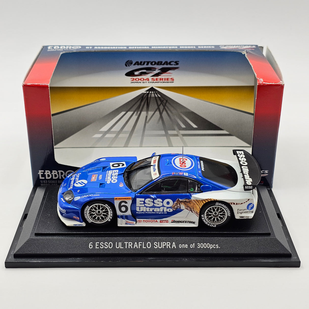 EBBRO Toyota Supra #6 Esso Toyota Team LeMans 2004 JGTC GT500 1/43 Scale