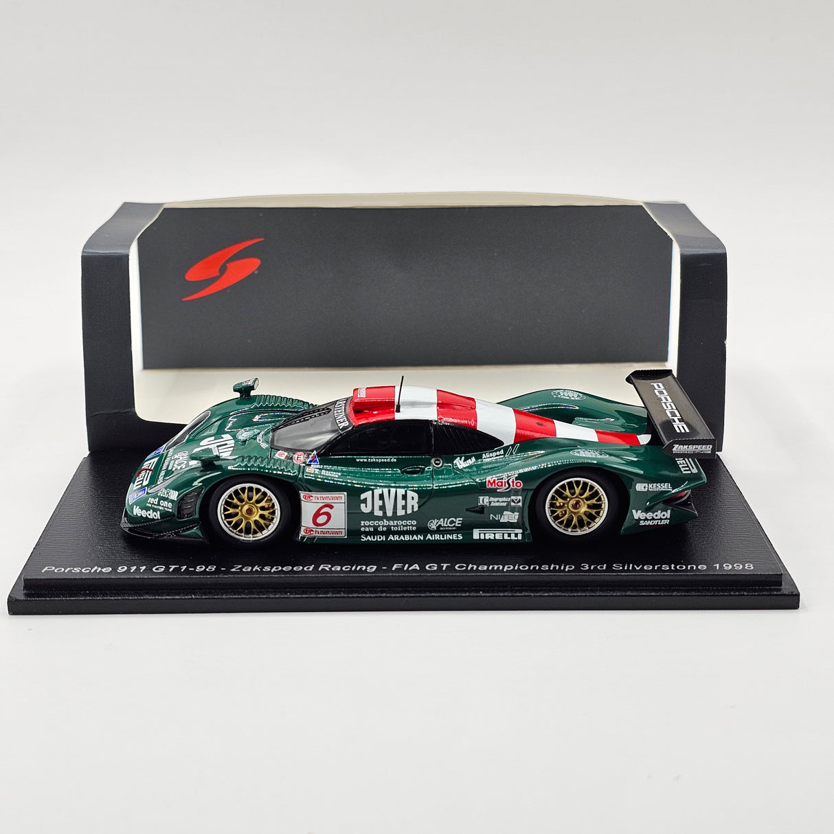 Spark Porsche 911 GT1 #6 Zakspeed Racing 3rd Silverstone 500KM 1998 1/43 Scale