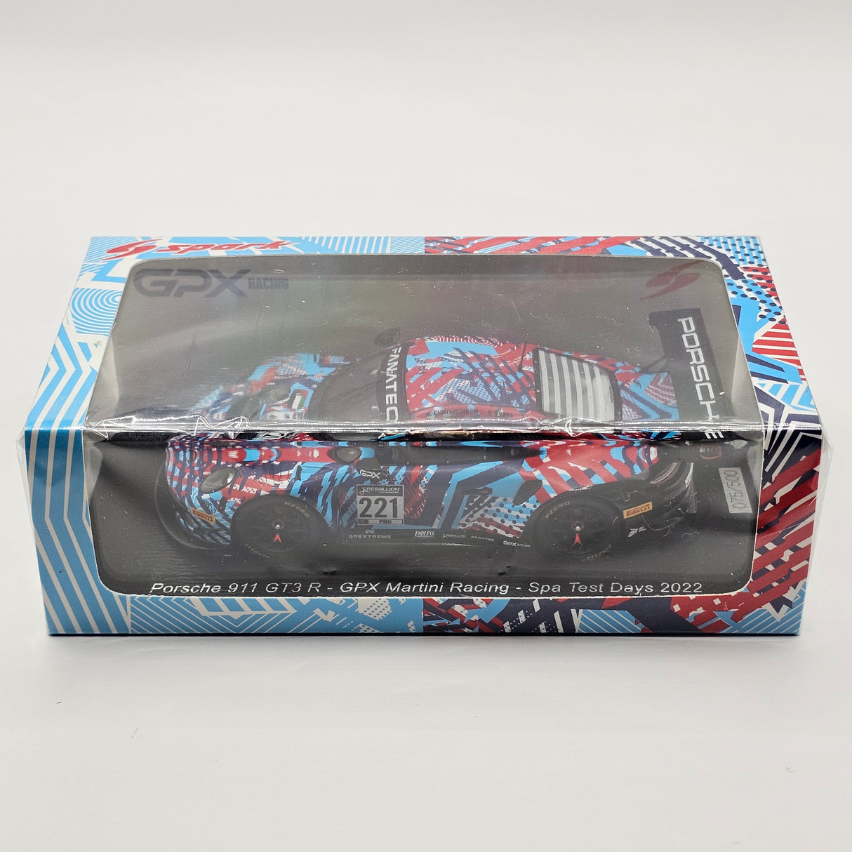 Spark Porsche 911 GT3 R #221 GPX Martini Racing 24Hrs Spa 2022 Test Day 1/43 Scale