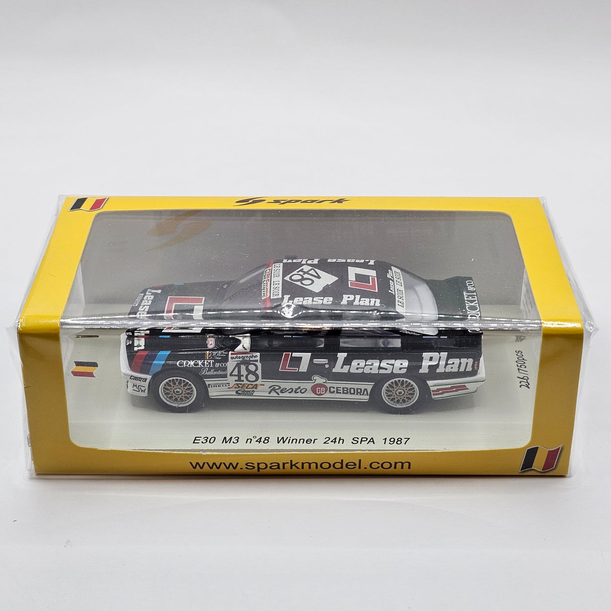 Spark BMW M3 E30 #48 Waterloo Motors 24Hrs Spa Winner 1987 1/43 Scale