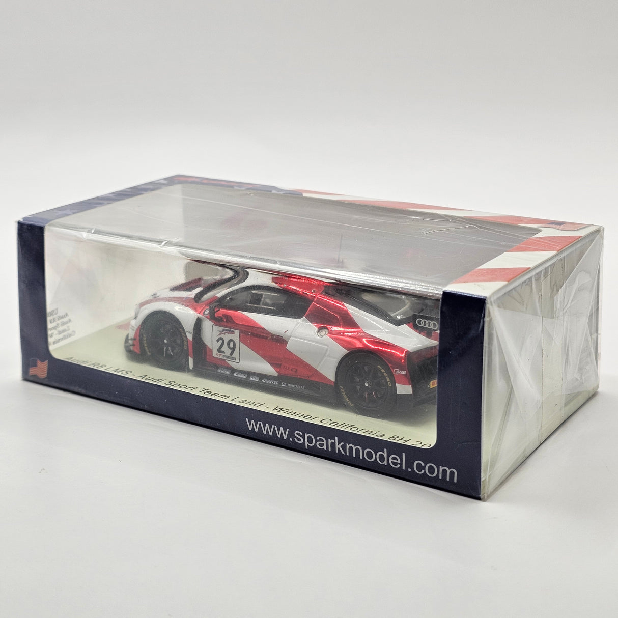 Spark Audi R8 LMS GT3 #29 Audi Sport Team Land Winner 8Hrs California 2018 1/43 Scale