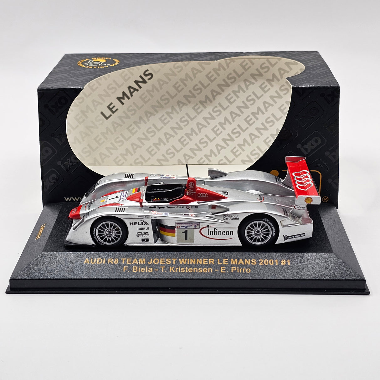 IXO Audi R8 #1 Audi Sport Team Joest Le Mans Winner 2001 1/43 Scale LMM001
