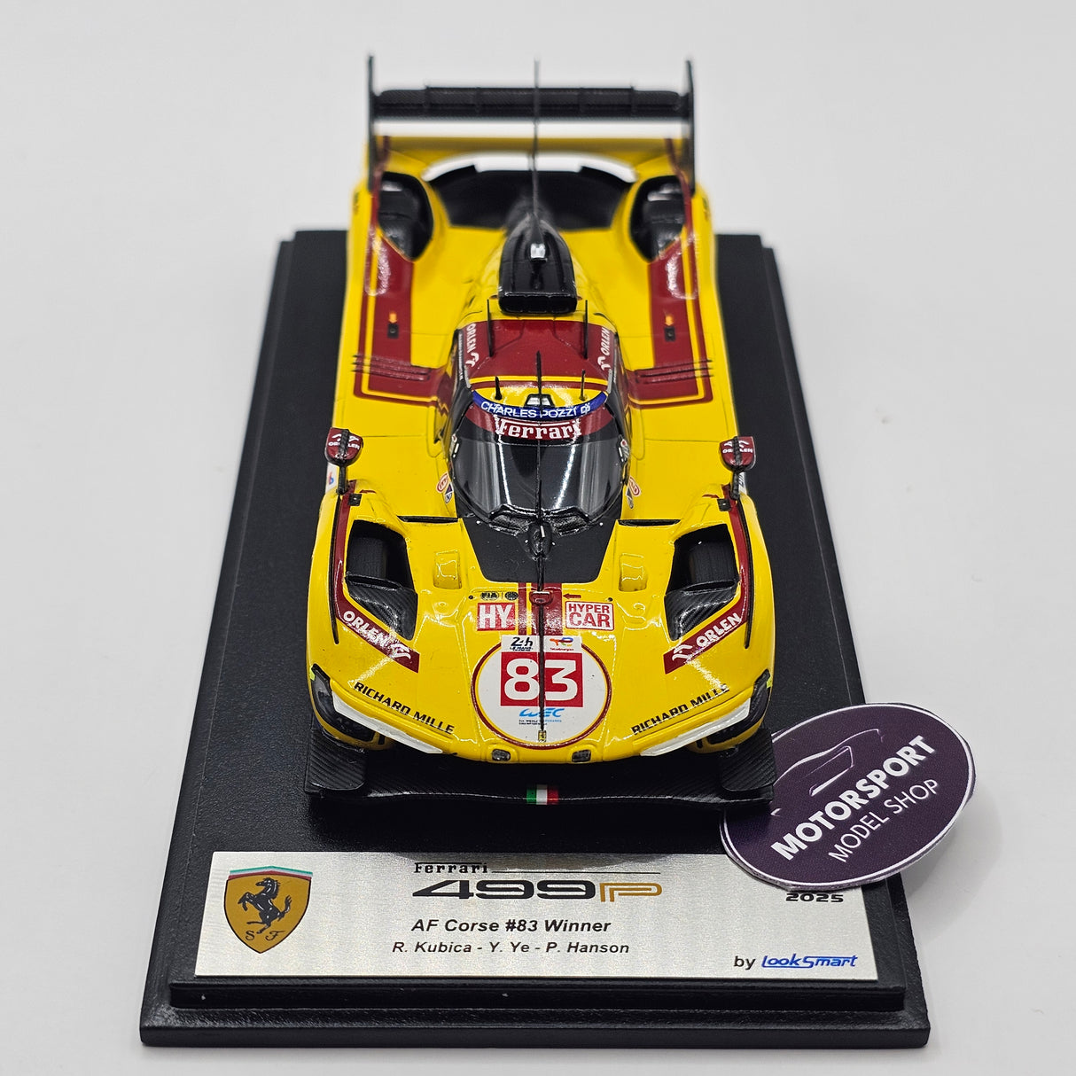 Looksmart Ferrari 499P #83 AF Corse 24Hrs Le Mans 2025 Winner 1/43 Scale LSLM190