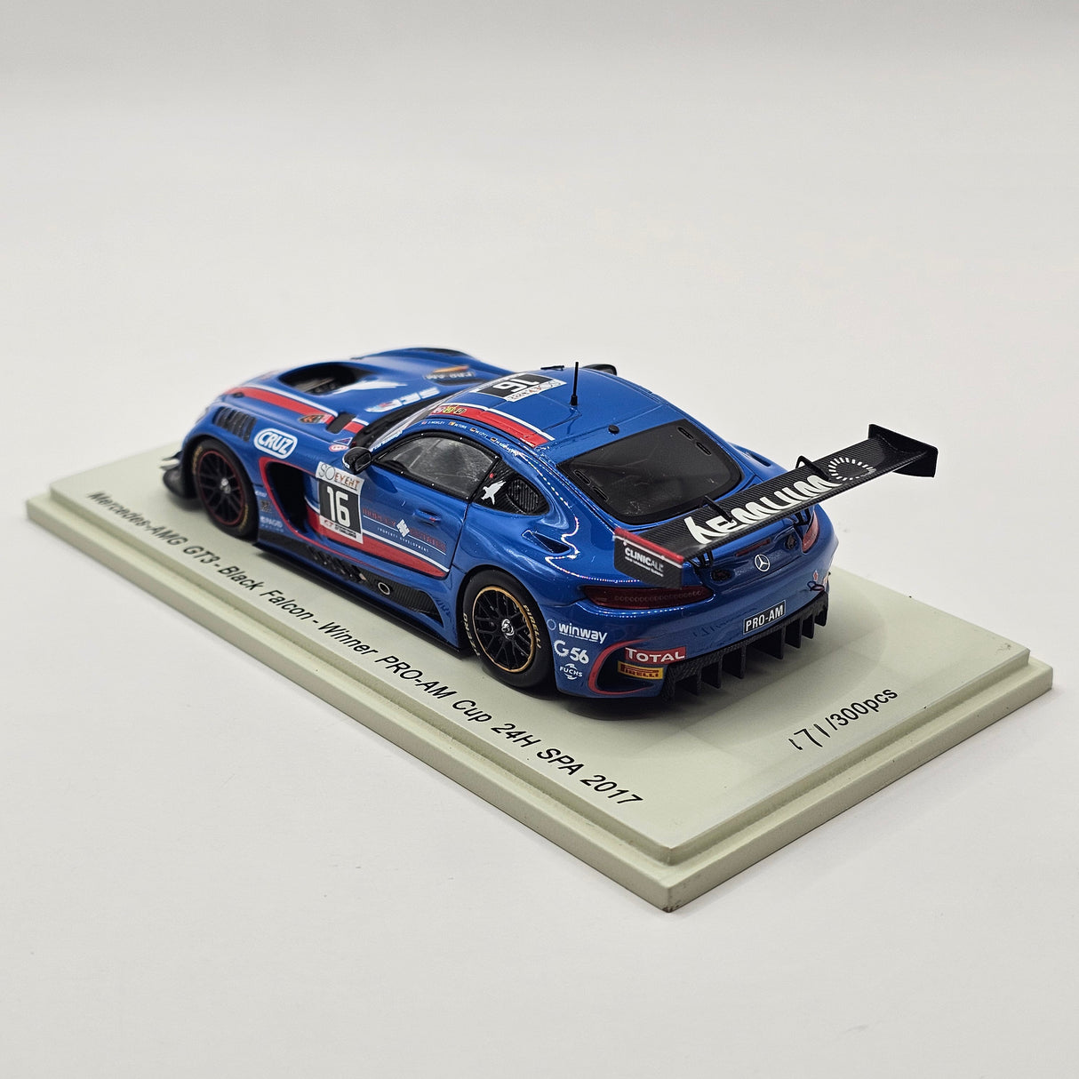 Spark Mercedes-AMG GT3 #16 Black Falcon 24Hrs Spa 2017 PRO-AM Cup Winner 1/43 Scale