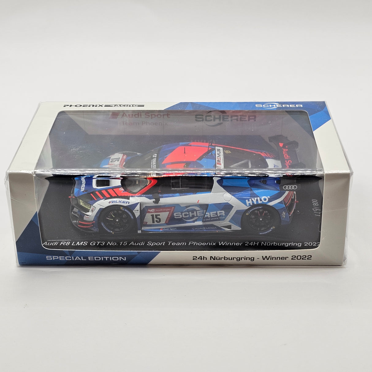 Spark Audi R8 LMS GT3 #15 Team Phoenix Winner Nurburgring 24Hrs 2022 1/43 Scale