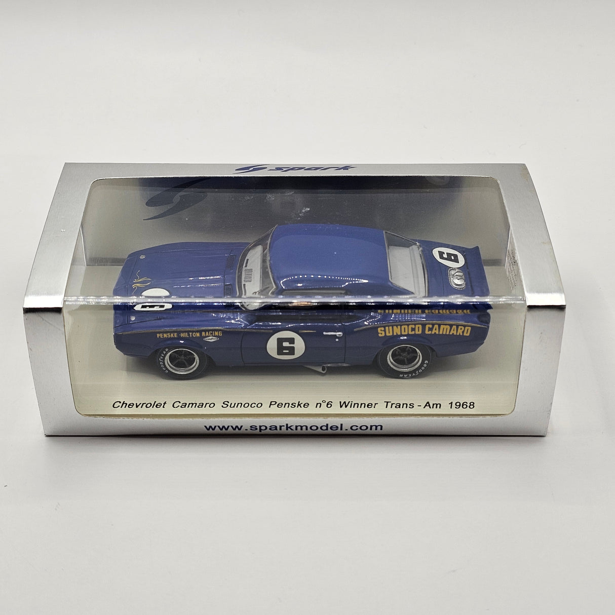Spark Chevrolet Camaro Z28 #6 Penske-Hilton Racing Trans Am 1968 Winner 1/43 Scale S2601