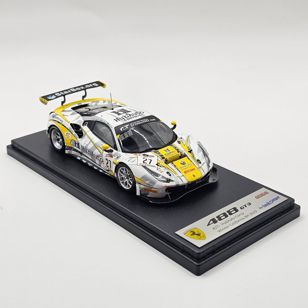 Looksmart Ferrari 488 GT3 #27 HubAuto Corsa Winner 8Hrs California 2019 1/43 Scale