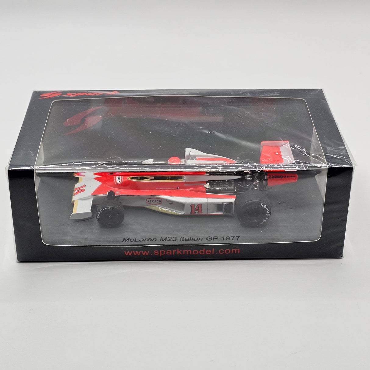 Spark McLaren M23 #14 Bruno Giacomelli 1977 Italian Formula 1 GP 1/43 Scale S5745