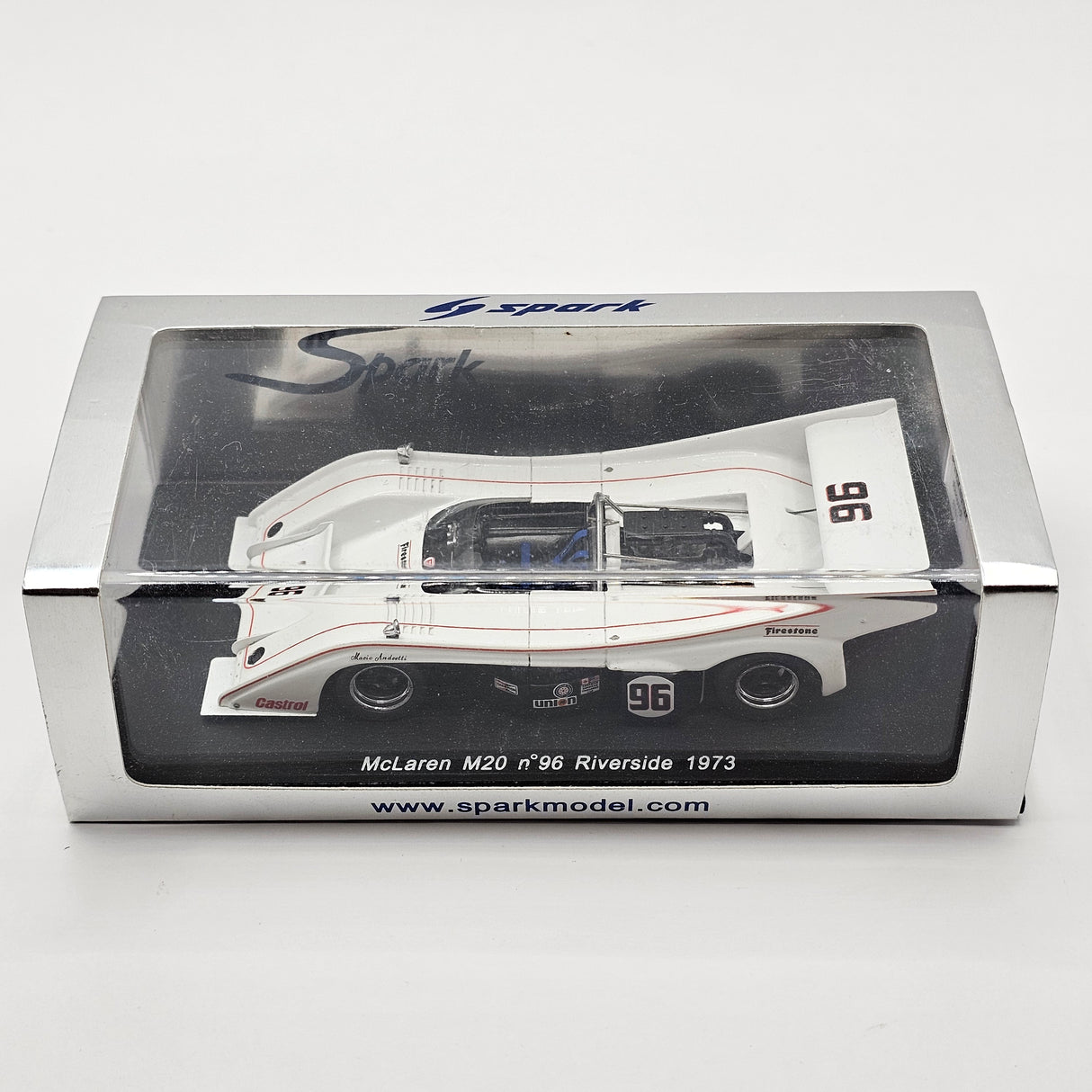 Spark McLaren M20 #96 Slater Racing Mario Andretti Riverside 1973 1/43 Scale