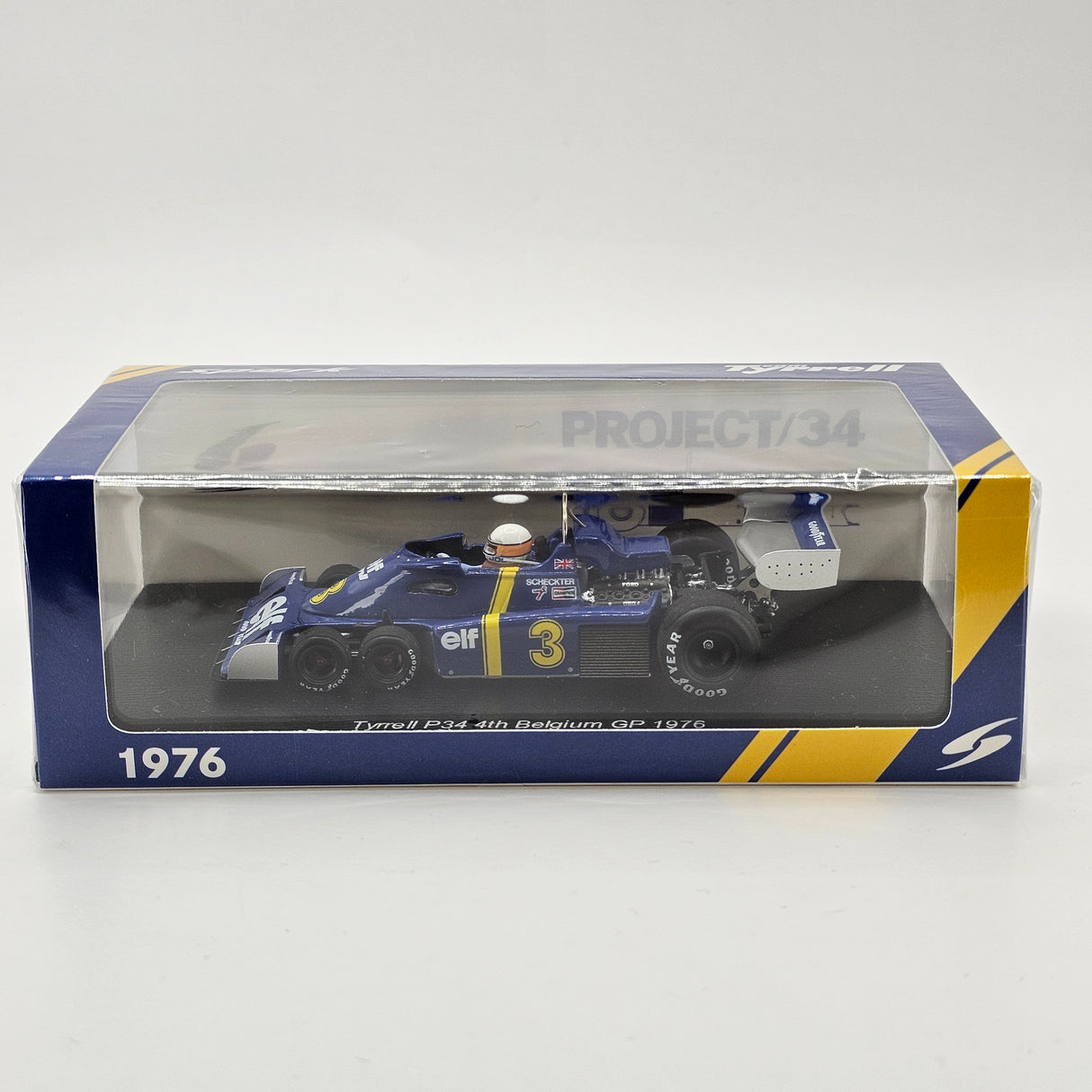 Spark Tyrrell P34 #3 Jody Scheckter 4th Belgium F1 GP 1976 1/43 Scale S7305