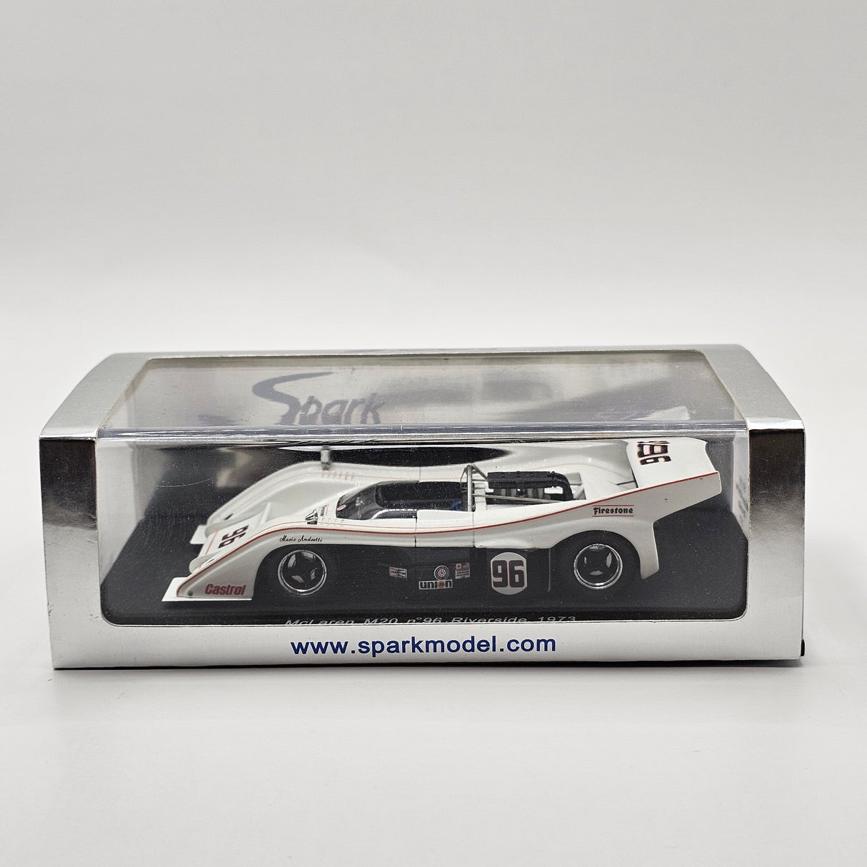 Spark McLaren M20 #96 Slater Racing Mario Andretti Riverside 1973 1/43 Scale