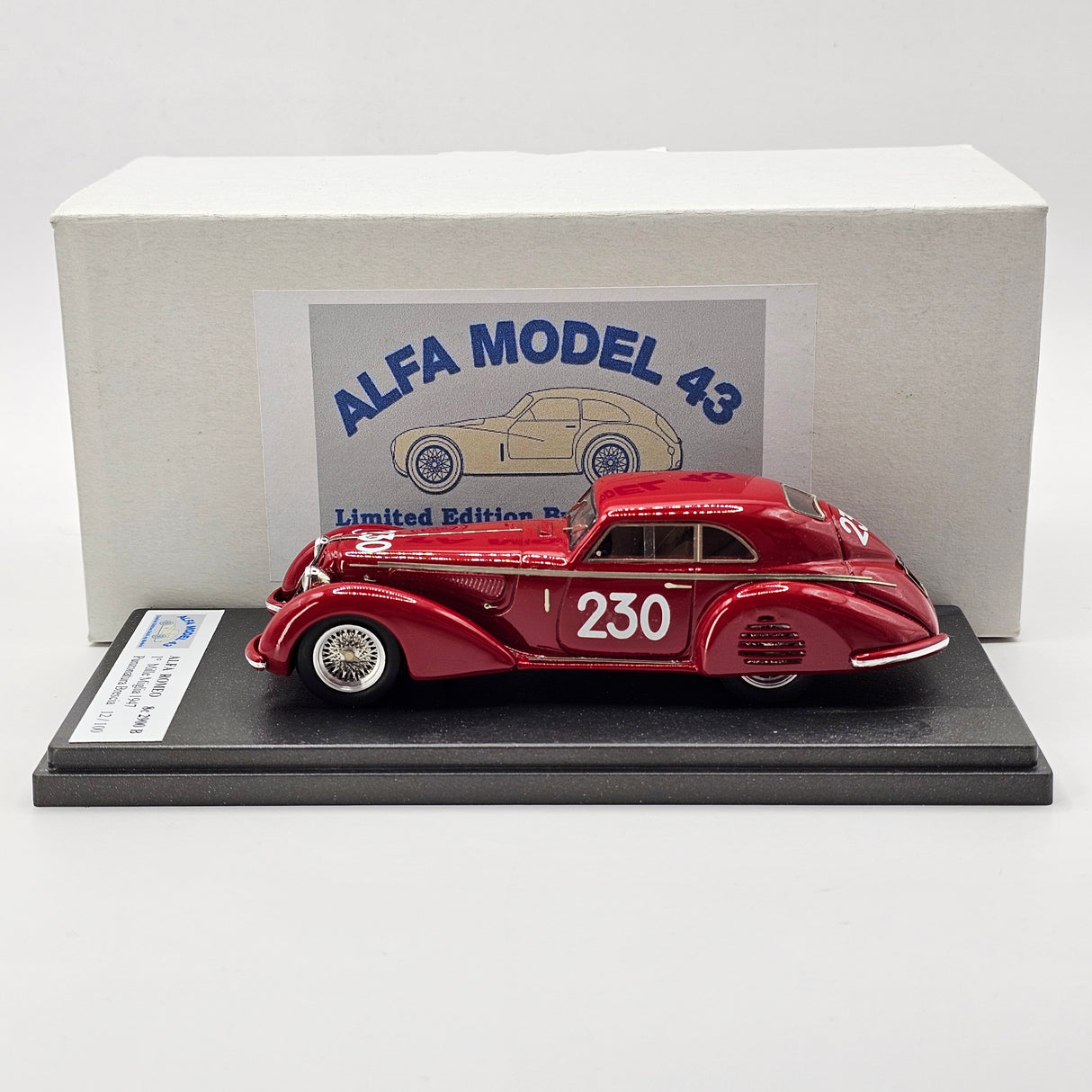 ALFAMODEL Alfa Romeo 8C 2900B #230 Winner Mille Miglia 1947 1/43 Scale