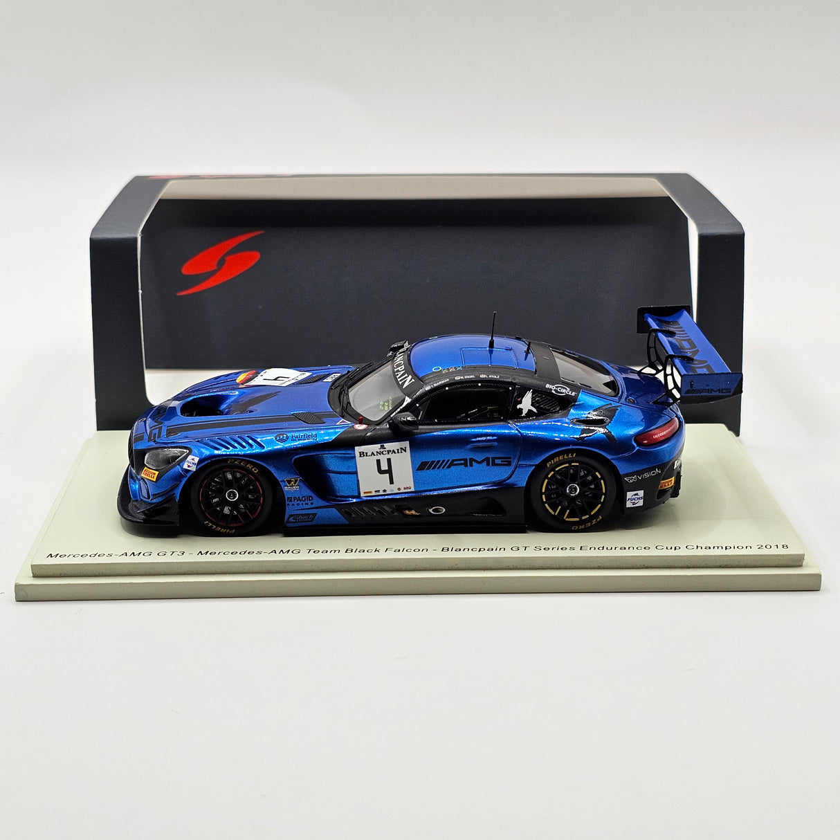 Spark Mercedes-AMG GT3 #4 Team Black Falcon Blancpain GT Cup Champion 2018 1/43 Scale