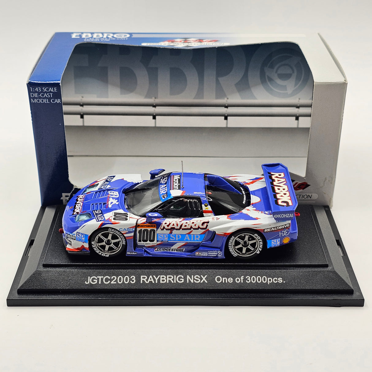 EBBRO Honda NSX #100 Raybrig Team Kunimitsu JGTC GT500 2003 1/43 Scale