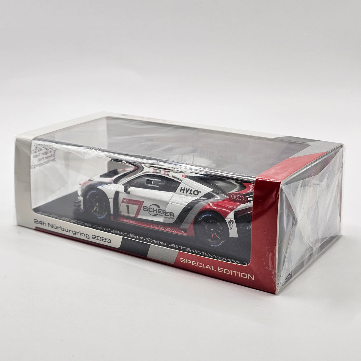 Spark Audi R8 LMS GT3 #1 Audi Sport Team Scherer PHX 24Hrs Nurburgring 2023 1/43 Scale