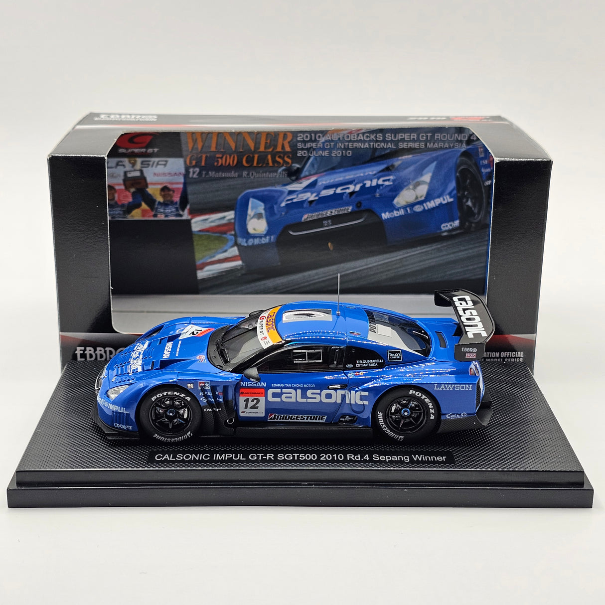 EBBRO Nissan GT-R #12 Calsonic Impul Super GT GT500 2010 Rd4 Winner 1/43 Scale