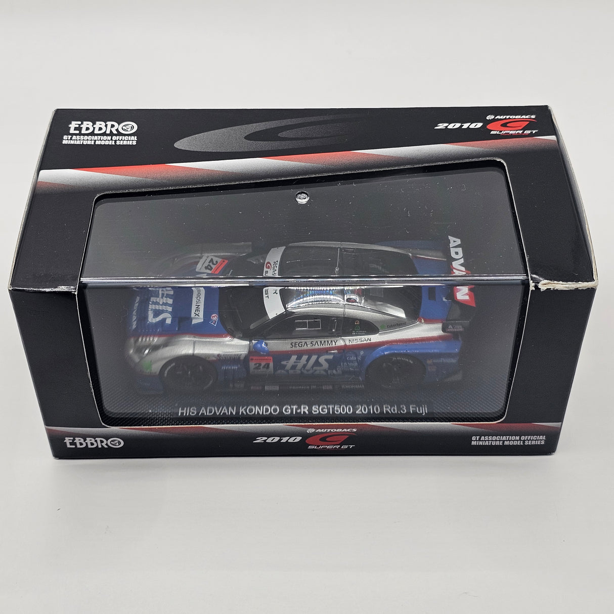 EBBRO Nissan GT-R #24 HIS Advan Kondo Super GT GT500 Rd.3 Fuji 2010 1/43 Scale