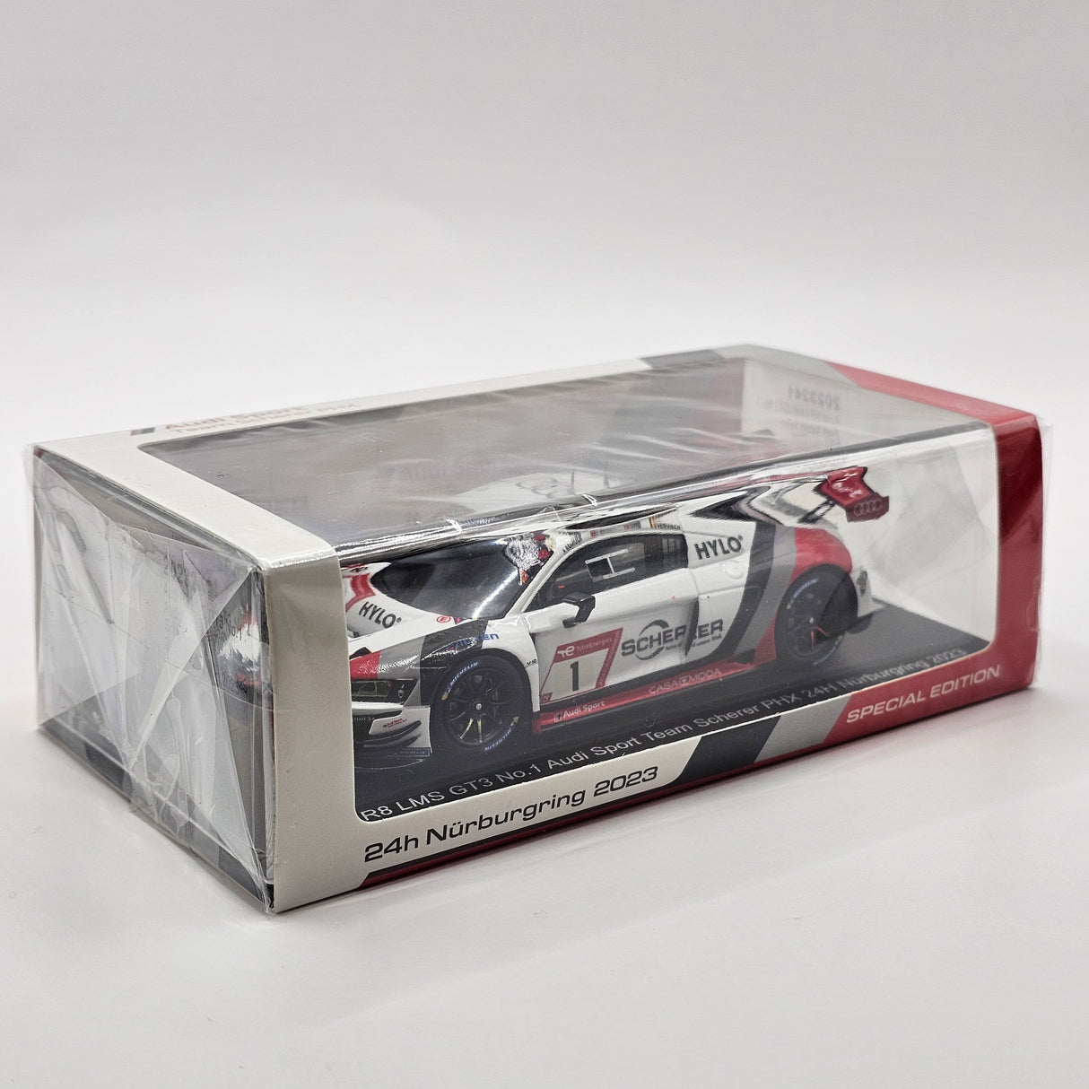 Spark Audi R8 LMS GT3 #1 Audi Sport Team Scherer PHX 24Hrs Nurburgring 2023 1/43 Scale