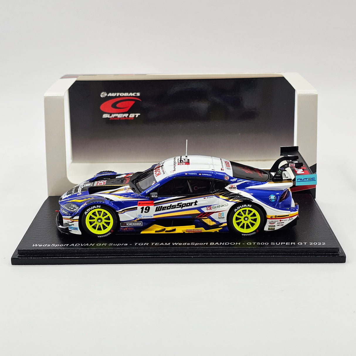 Spark Toyota GR Supra GT500 #19 WedsSport Bandoh Super GT 2022 1/43 Scale