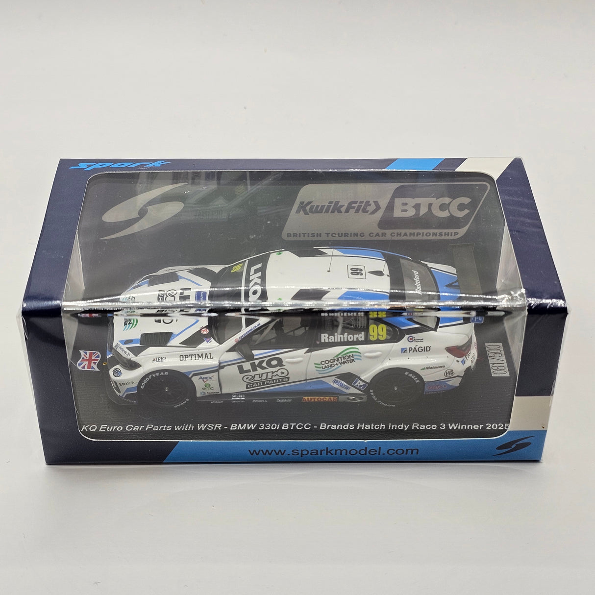 Spark BMW 330i #99 Charles Rainford BTCC 2025 Brands Hatch Race 3 Winner 1/43 Scale UK034