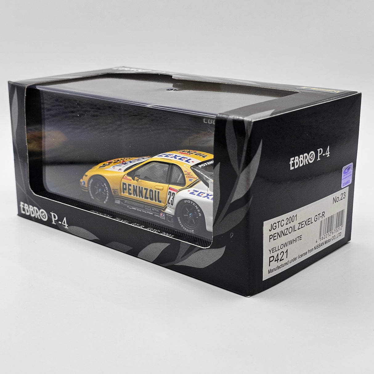 EBBRO P4 Nissan Skyline R34 GT-R #23 Pennzoil Zexel JGTC GT500 2001 1/43 Scale