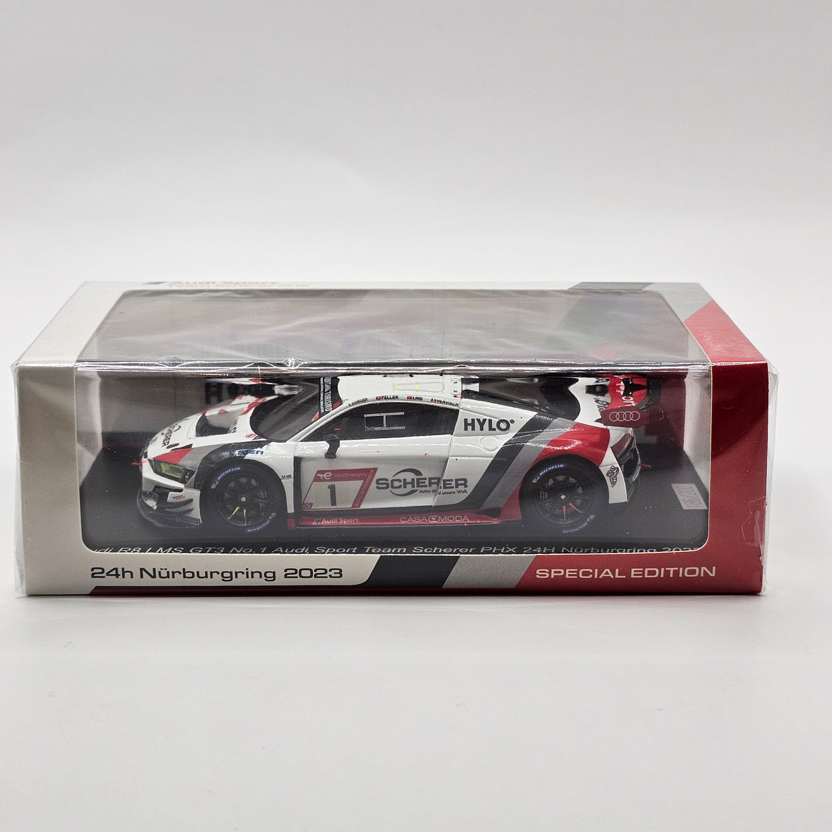 Spark Audi R8 LMS GT3 #1 Audi Sport Team Scherer PHX 24Hrs Nurburgring 2023 1/43 Scale