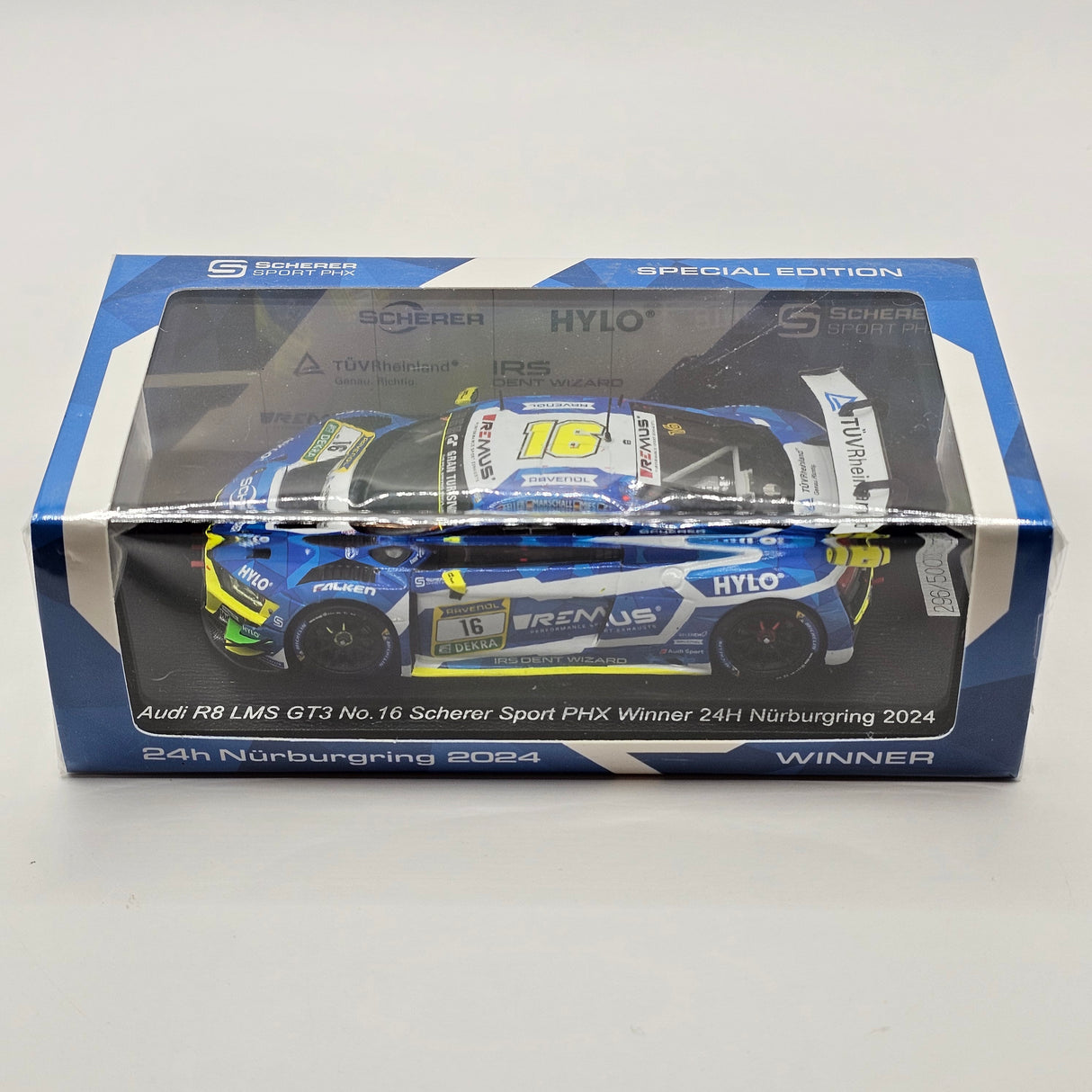 Spark Audi R8 LMS GT3 #16 Scherer Sport PHX Winner 24Hrs Spa 2024 1/43 Scale